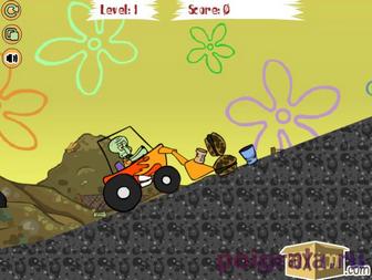 Скриншот игры Сквидвард на тракторе Картинка к игре Сквидвард на тракторе